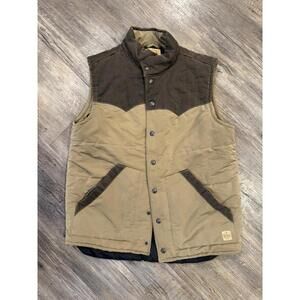 Red Head Ranch Canvas Vest Men's Sz M Metal Snaps Western Workwear Brown